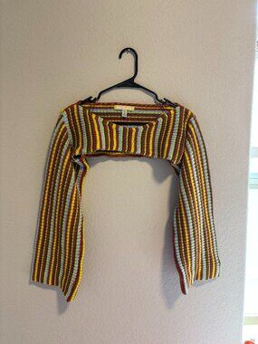 Urban Outfitters Striped Cropped Knit Bolero Shrug Size M